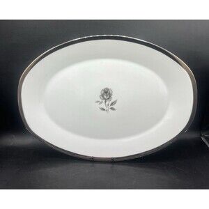 Empress China Rosemont 121 Japan Oval Serving Platter 14 3/8” Gray Rose Trim